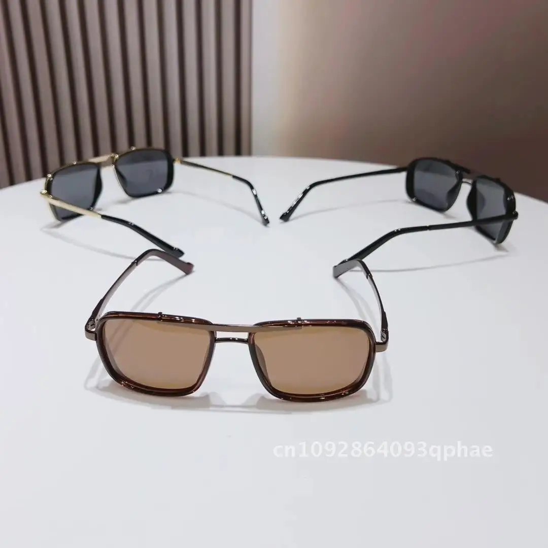 

Top Brand Polarized Punk Sunglasses for Men Double Beam Harley Style Sunscreen Beach Outing Glasses 2025
