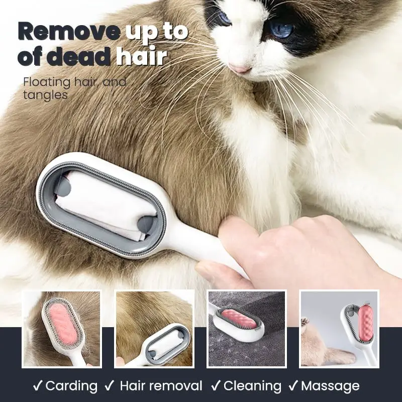 

Small Animal Massage Brush Cat Hair Brushing Tool 4 in 1 Universal Pet Knots Remover Pet Dog Grooming Comb