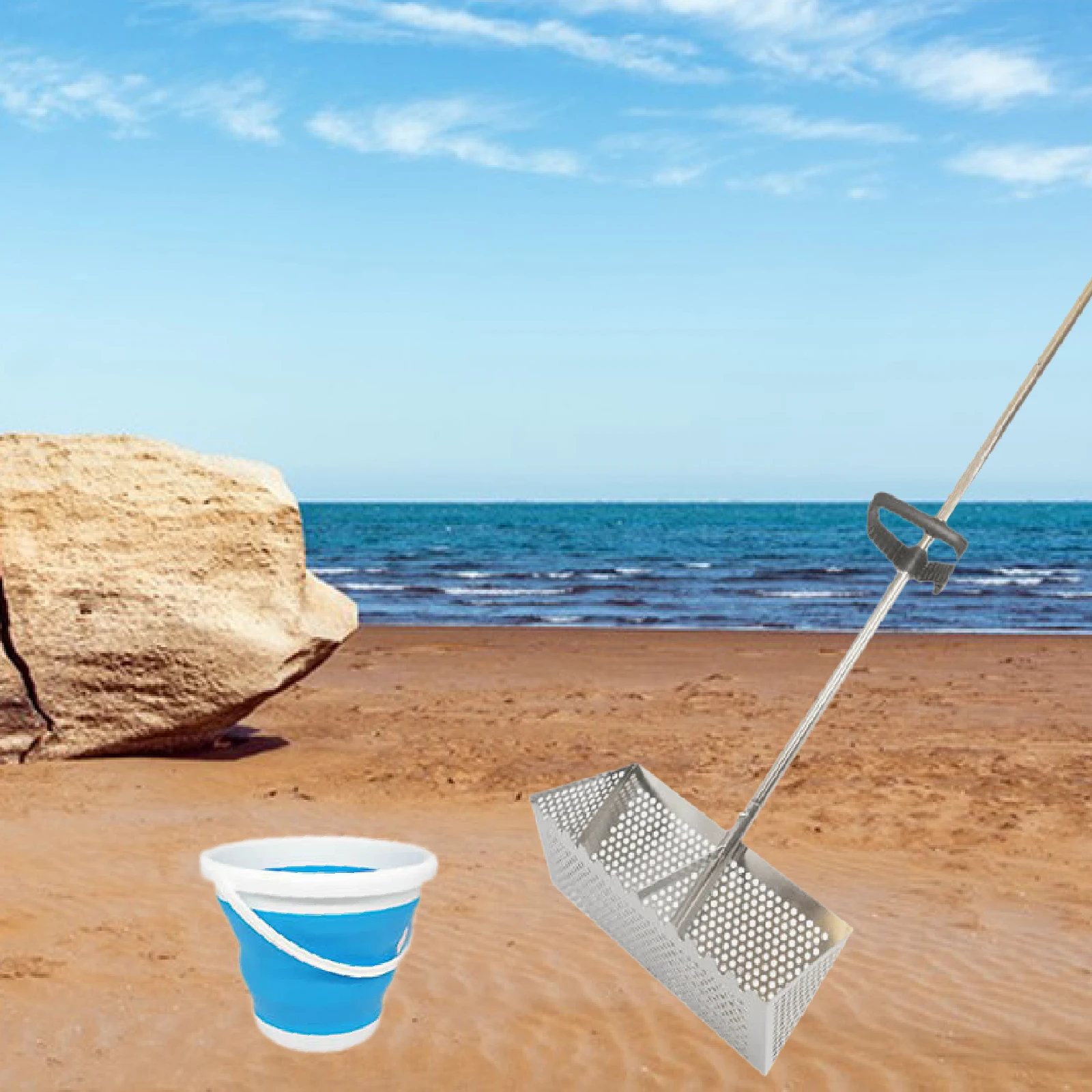 Alat Penggali Pasir Lipat untu - Treasure Hunting Shovel Digging Tool ulasan dan harga