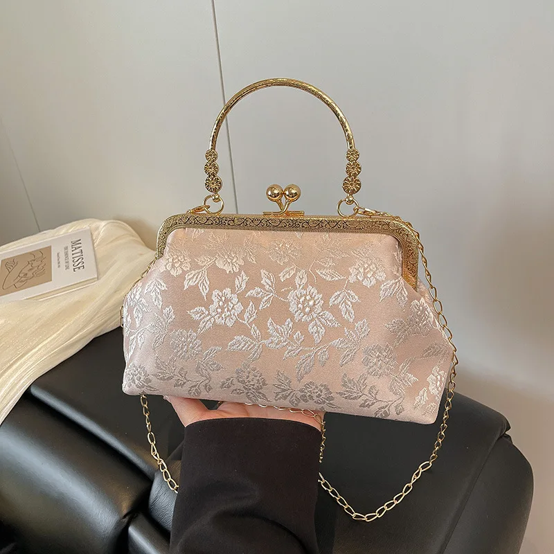 textured cheongsam bag women's national style elegant atmospheric pattern portable shoulder bag high-end temperament dinner bag