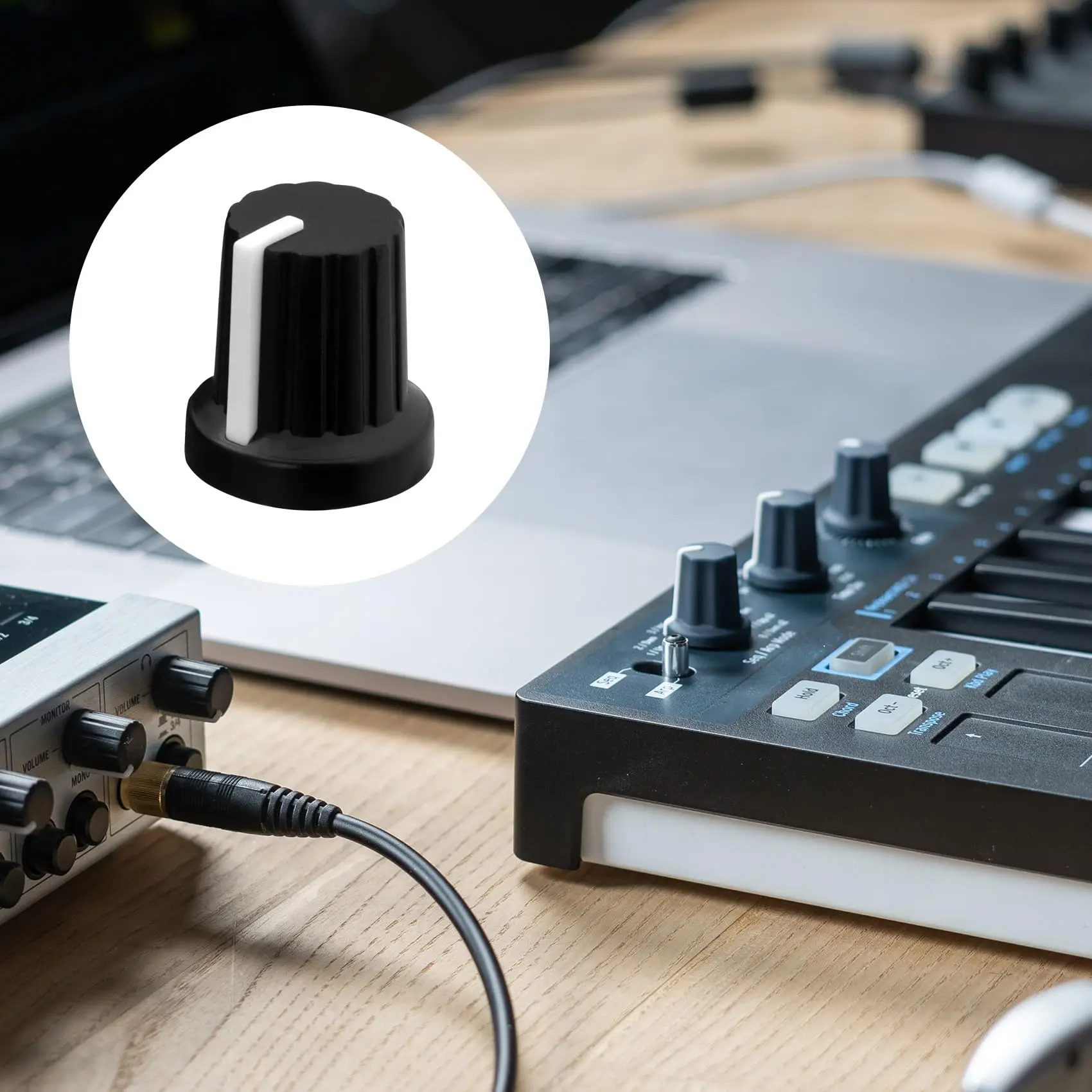 10 قطعة 6 مللي متر مقبض الجهد المتداول مقبض دوران حجم الجيتار البلاستيكي ، يستخدم للتشفير ، لوحة خلط مكبر صوت الجيتار الكهربائي