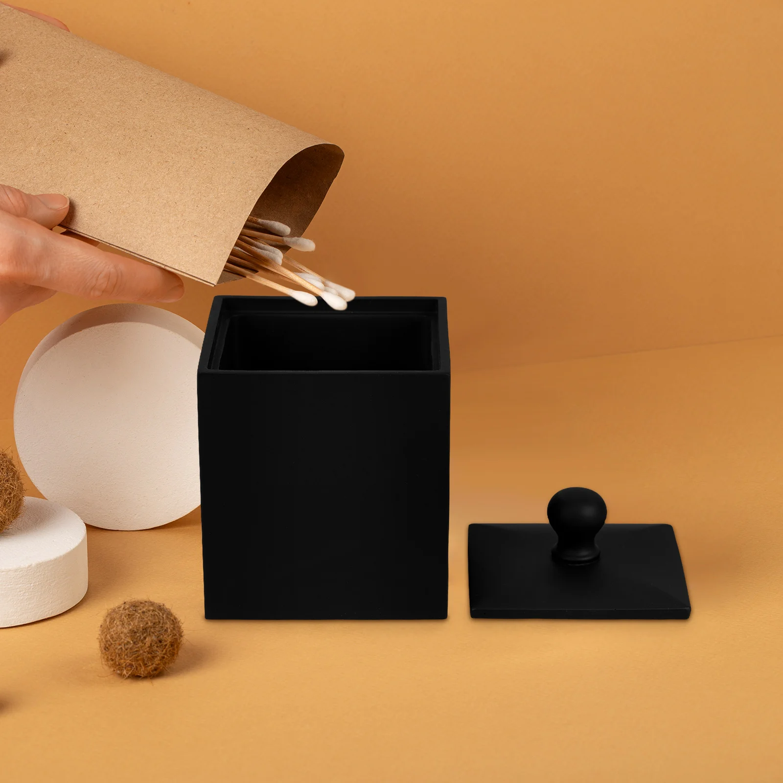 

Cotton Swab Box Storage Container Home Decor Apothecary Holder Bathroom Simple Material Easy Clean Small Accessories