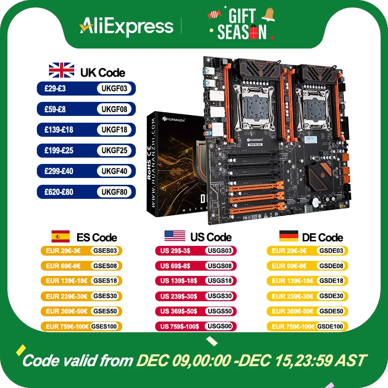 HUANANZHI X99 F8D PLUS LGA 2011-3 XEON X99 Motherboard support Intel Dual CPU E5 2640 2666 2670 2696 V3 V4 DDR4 RECC NVME NGFF