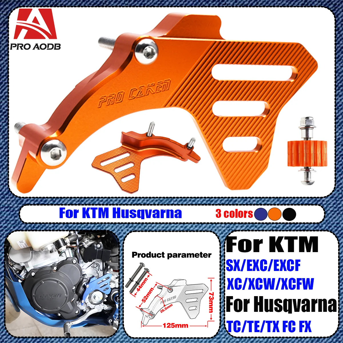 

For Husqvarna TC TE TX 250 300 KTM SX SXF EXC EXC-F XC XCF 250 300 350 CNC Front Sprocket Cover Case Saver Protector Chain Guard