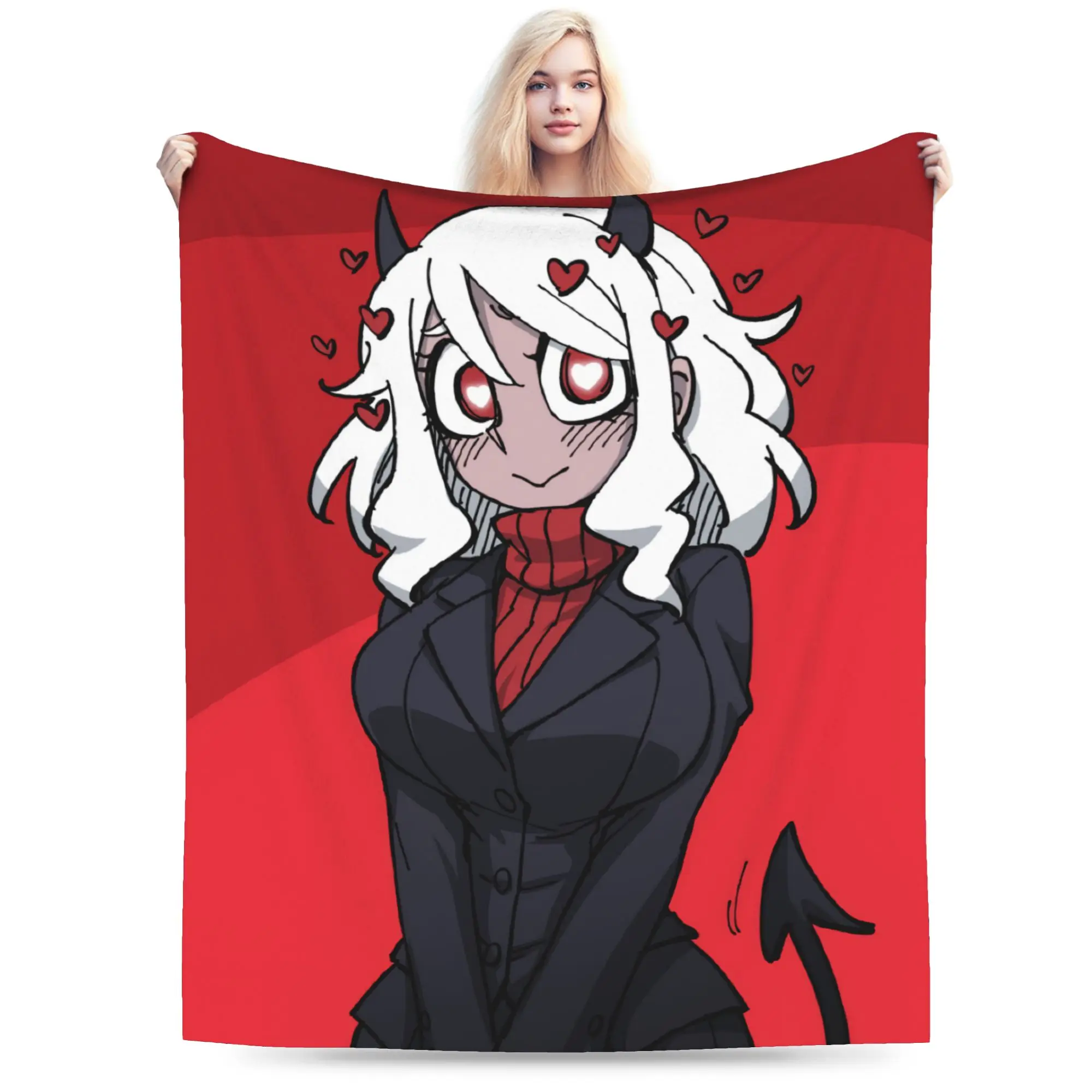 Contradiction Helltaker Lucifers Modeus Blanket Super Soft Warm  Throw Blankets for Sofa 50x60 Inches Multiple Sizes Bedspread