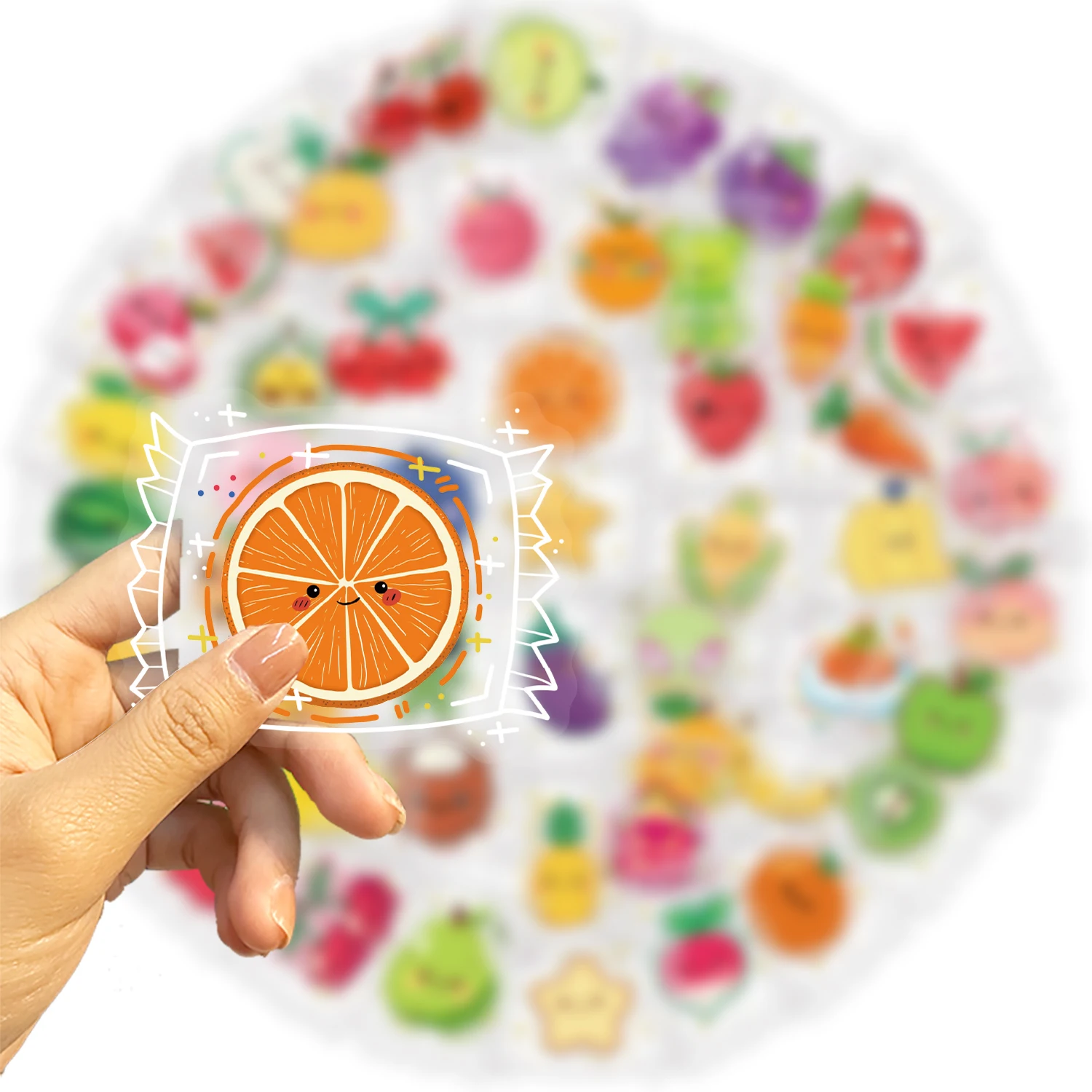 

50Pcs Wrapped Candy Fruit Transparent Decals for Laptops Water Bottles Luggage Helmets Motorcycles Guitars Christmas Rewards