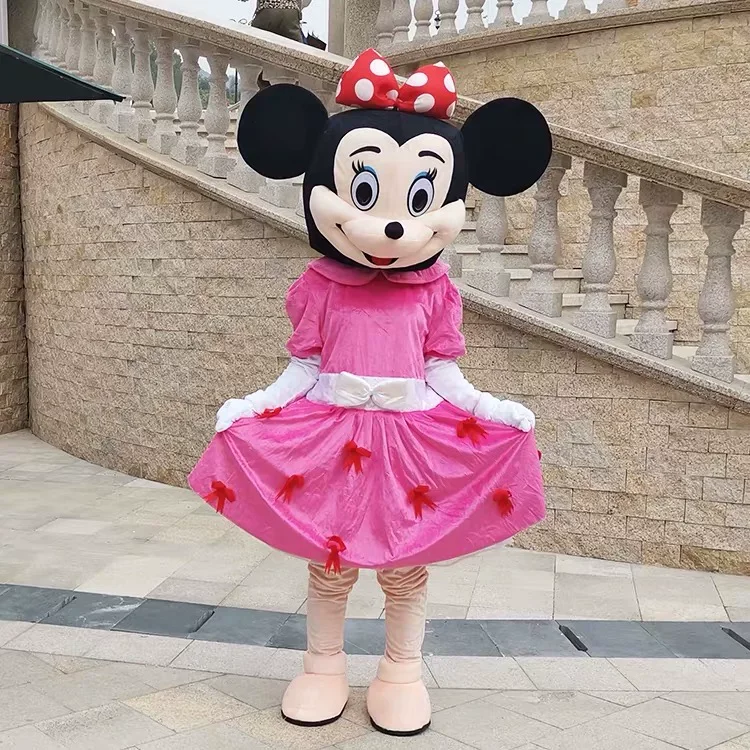 Disfraz de Minnie Mouse de Disney, Vestido Rojo Rosa, Disfraz de Personaje de Dibujos Animados para Adultos, Traje de Mickey para Halloween, Cosplay, Eventos