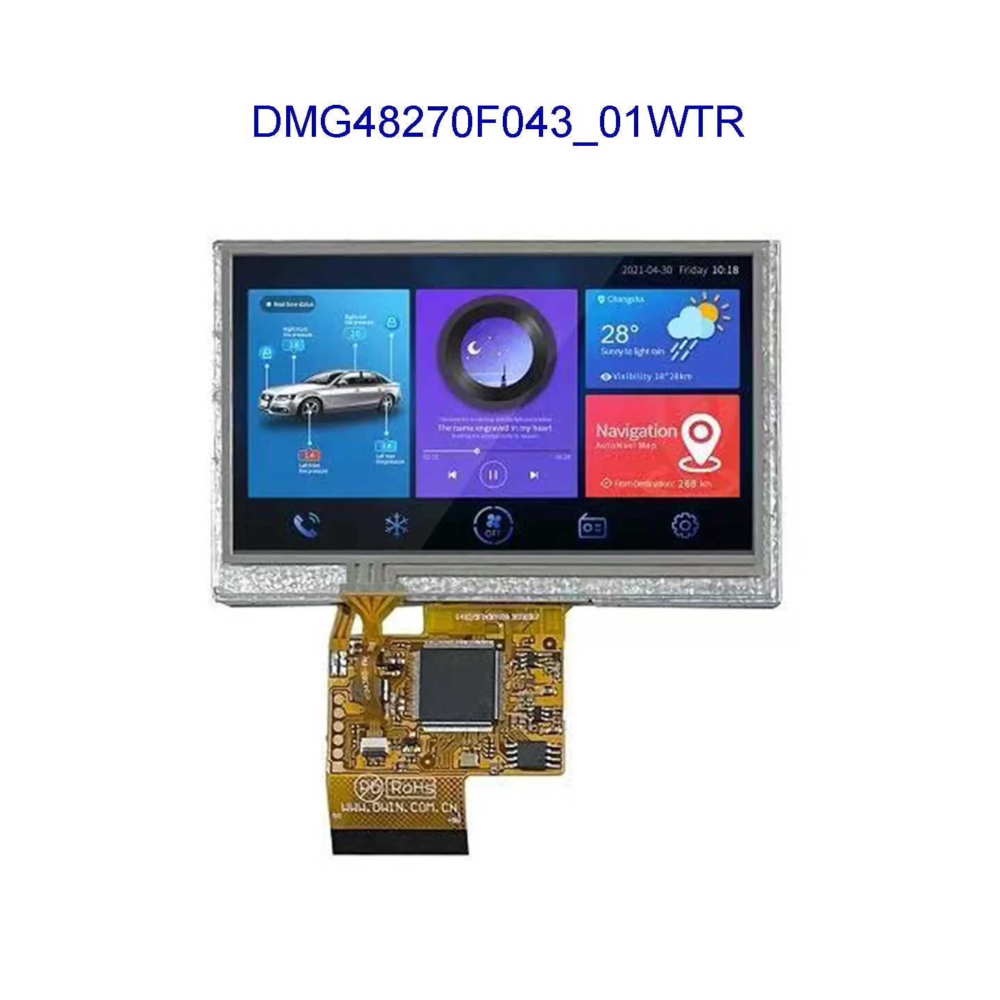 DMG48270F043_01WN WTC WTR WTCZ01 4.3인치 480*272 LCD 디스플레이 화면 스마트 TFT 초박형