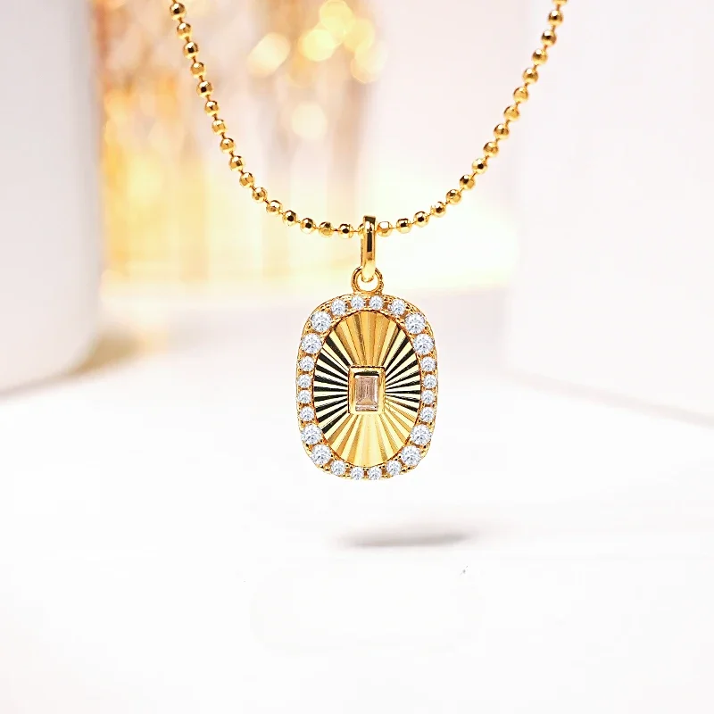 

Luxury Instagram Style 925 Silver Plated Brushed Oval Label Pendant Versatile Daily Commuting Necklace