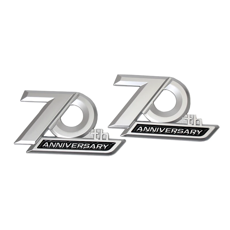 

2pcs Chrome 70th Anniversary Side Emblem Sticker For Toyota Land Cruiser 70 Series LC76 LC79 LC78 LC75 Accessories