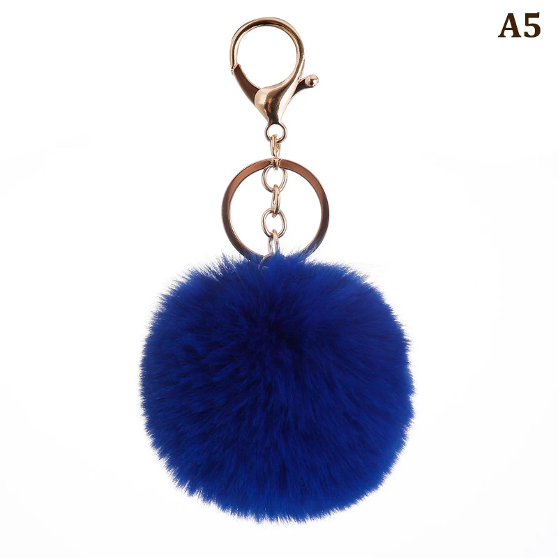 8cm Cute Key Soft Fluffy Fur Ball Keychain Fluffy Key Chains Trinkets Pom Pom Keyring Women Bag Pendant Jewelry Key Chain Charms