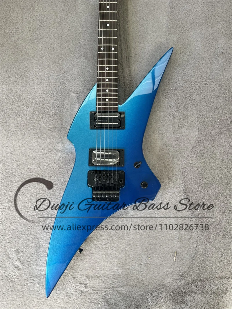 Blue gradient Guitar Tremolo Bridge Black HH pickup Rose fingerboard 22Frets Maple neck basswood body support custom color