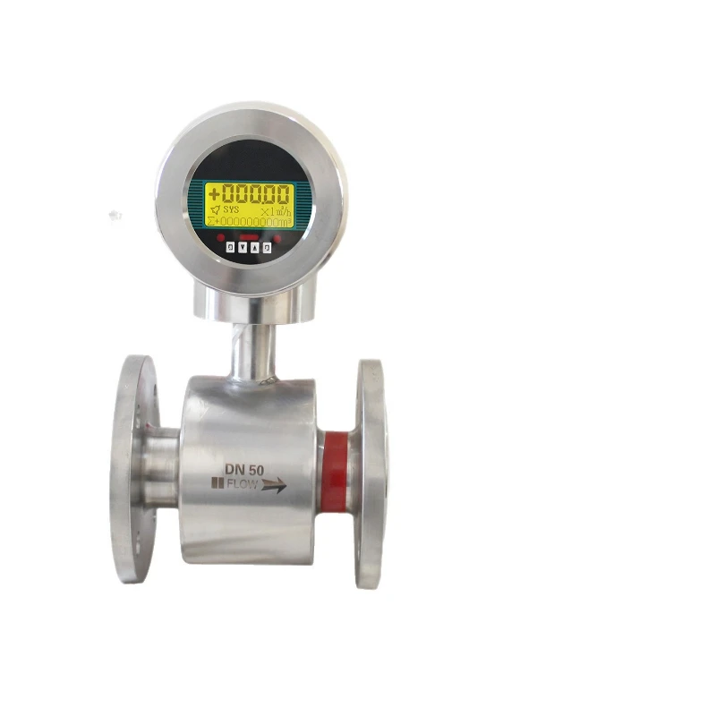 Electromagnetic flowmeter Pipeline environmental protection sewage split insert anticorrosive acid and alkali stainless steel