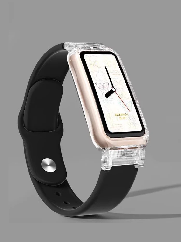 حافظة + أشرطة لساعة Xiaomi mi band 9 8 النشطة ملحقات كوريا سوار من السيليكون + غطاء حماية للكمبيوتر الشخصي لفرقة Redmi 3