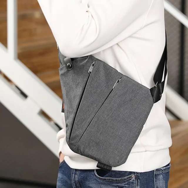 DIENQI Anti-theft Men Chest Bag Waterproof Chest Pack Travel Personal Pocket Tactical Male Sling Bag Chest Cross body – view 5