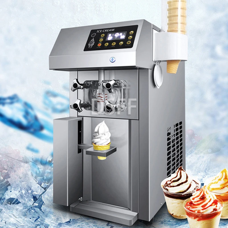 Stainless Steel Desktop Ice Cream Machine, High-Yield Ice Cream Production Machine