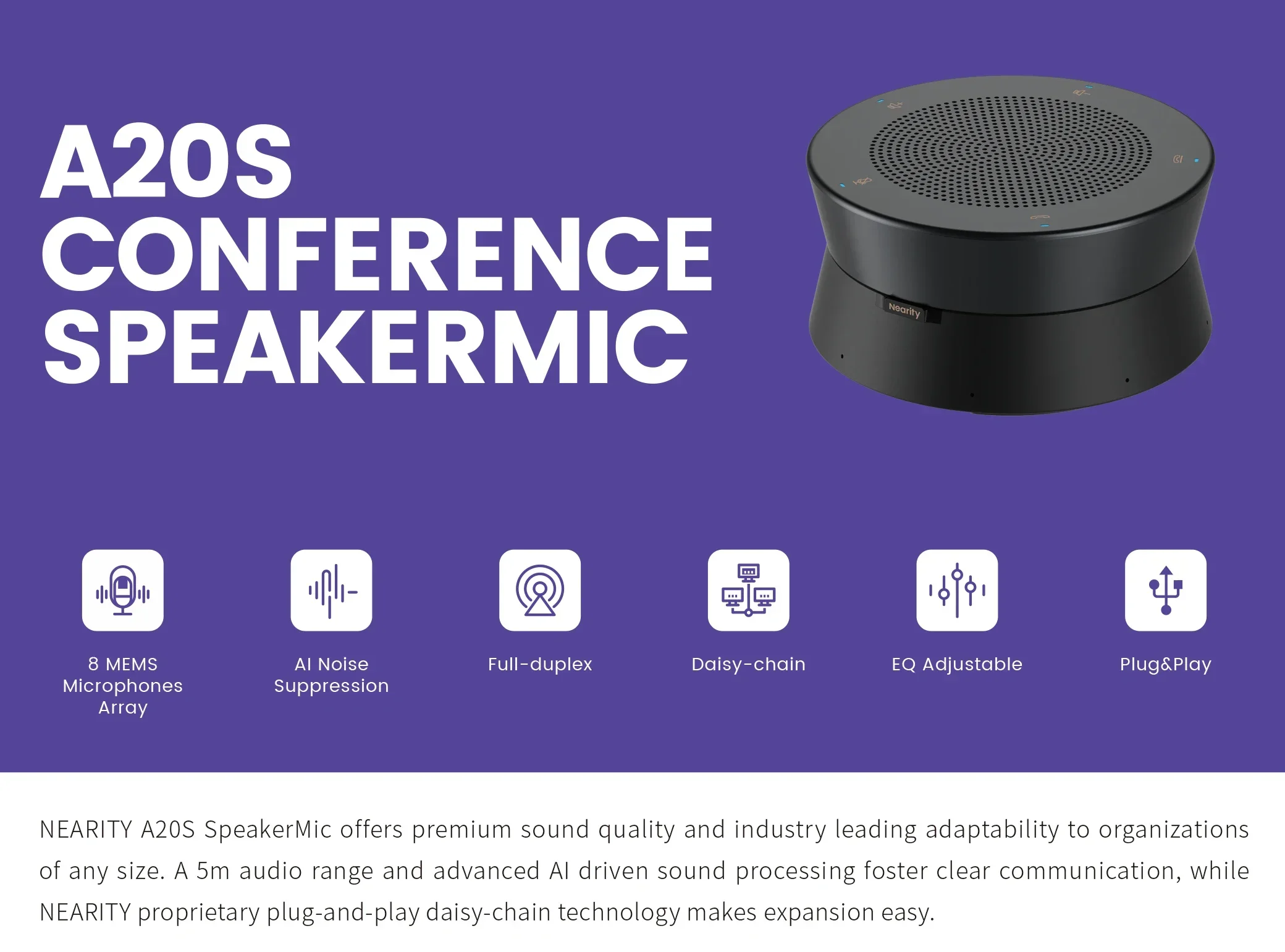 مكبرات صوت سلكية احترافية بتقنية مزدوجة كاملة من Nearity