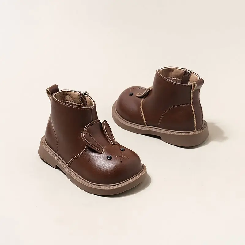 

Baby Girls' Leather Short Boots Rabbit Inspired Design Warm Lining for Autumn Winter Classic Style