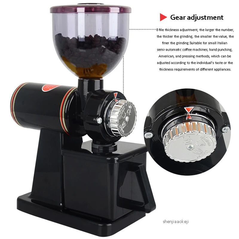 Electric Grinder Machine  Small Household Commercial Fine Grinding Machine Coffee 8 Gear Adjust Bean Grinder Bean Crusher 100W