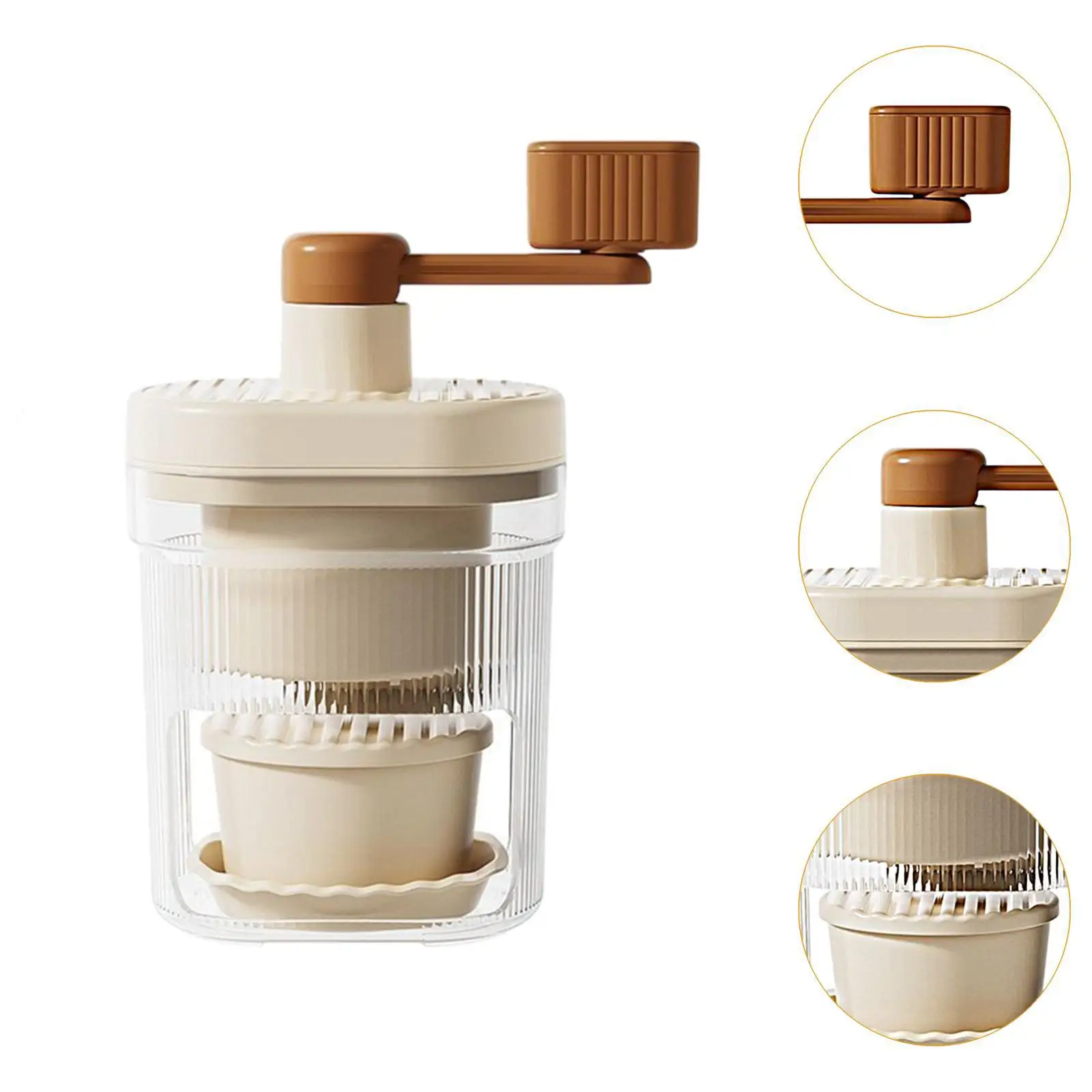 미니 핸드 크랭크 얼음 분쇄기 DIY 슬러시 메이커 기계 컵 파티 주방 홈 캠핑 레스토랑을위한 얼음 트레이