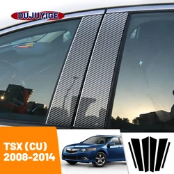 For Acura TSX CU 2008-2014 2009 2010 2011 2012 2013 Carbon Fiber Window Door Column Deal B C Pillar Post Cover Trim Sticker