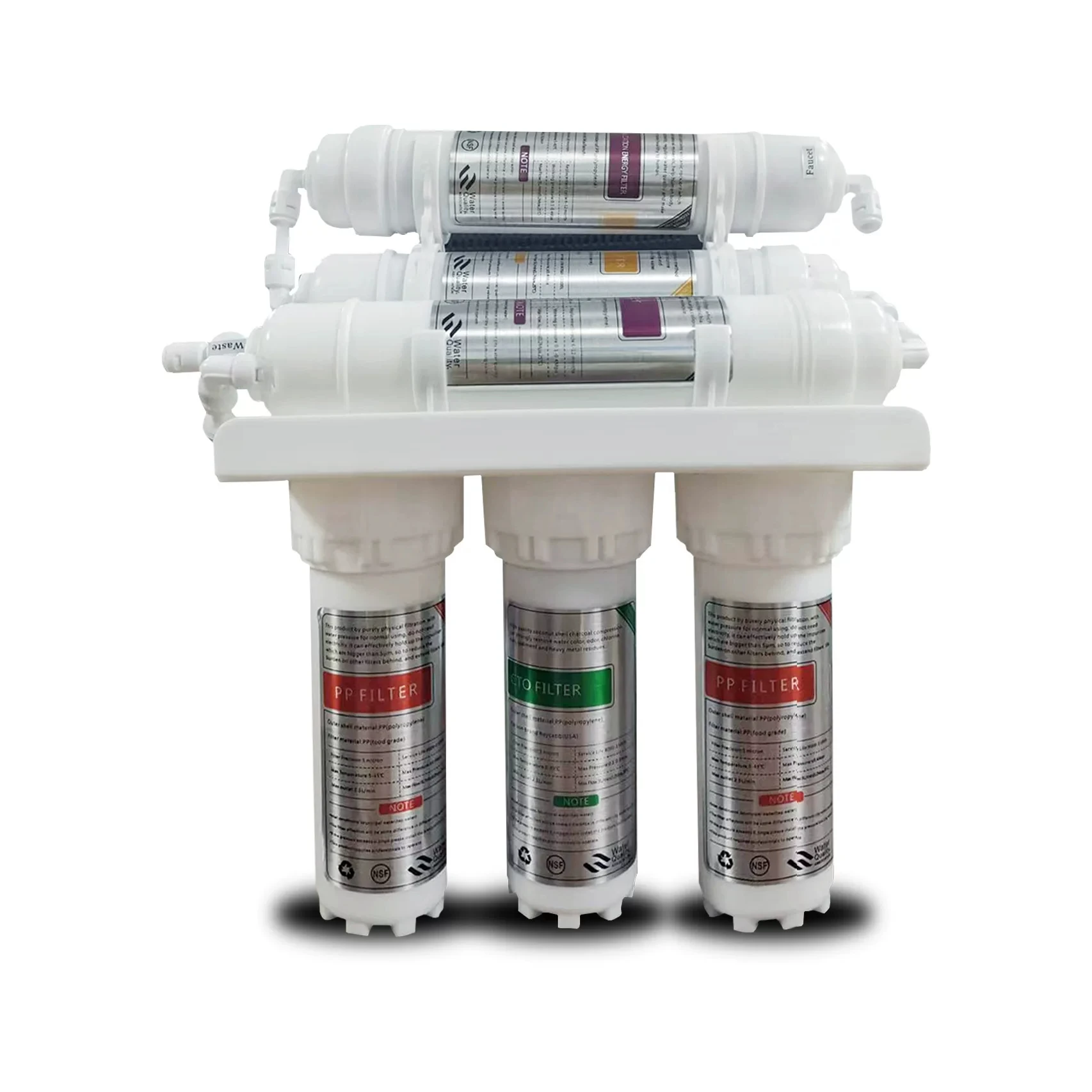 Klein 5-traps 6-traps ultrafiltratiefilter met een filtratie-nauwkeurigheid van 0,01 micron, voorfilter voor huishoudelijk keukenwater