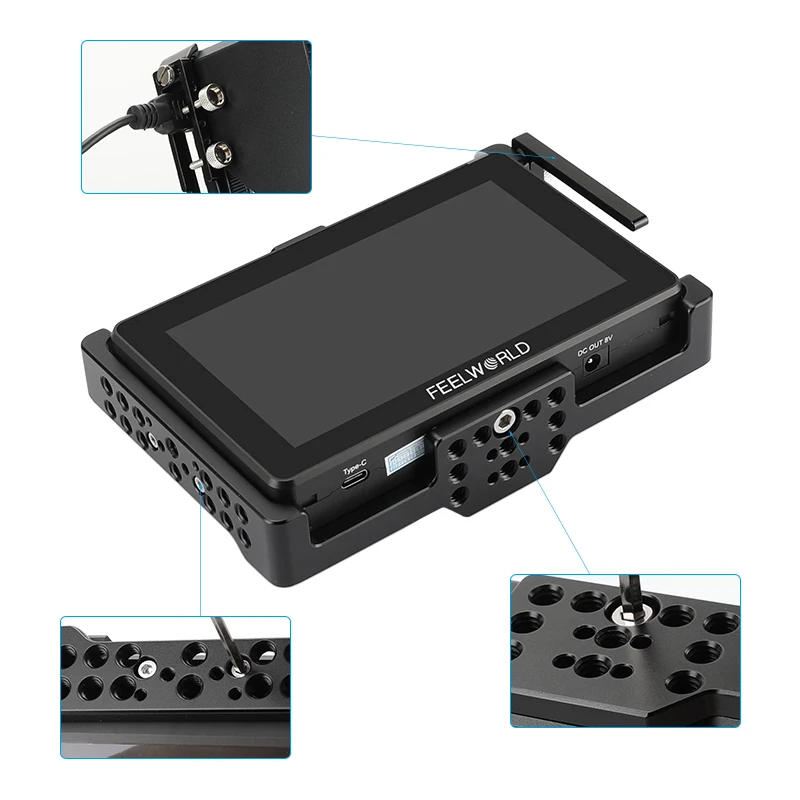 Camvate feel world ft6 fr6 5,5 Zoll Monitor käfig Schutz panzerung exklusive Verwendung mit Holz handgriff für die linke Seite