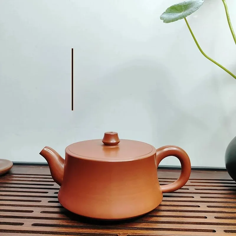 Guangxi Qinzhou Nixing pottery teapot handmade large wide mouth column base pot reburning primary color household gift tea set