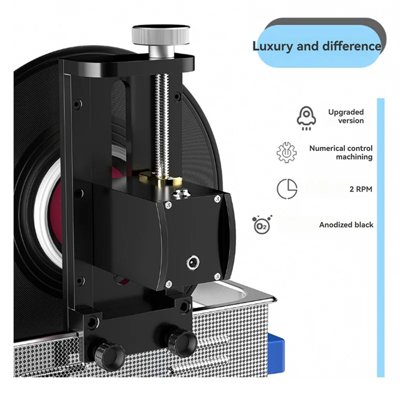 A10R Ultrasonic Vinyl Rotating Cleaner Bracket Record Rotat Bracket 2 RPM Ideal For 6L+ Ultrasonic Cleaners UK Plug