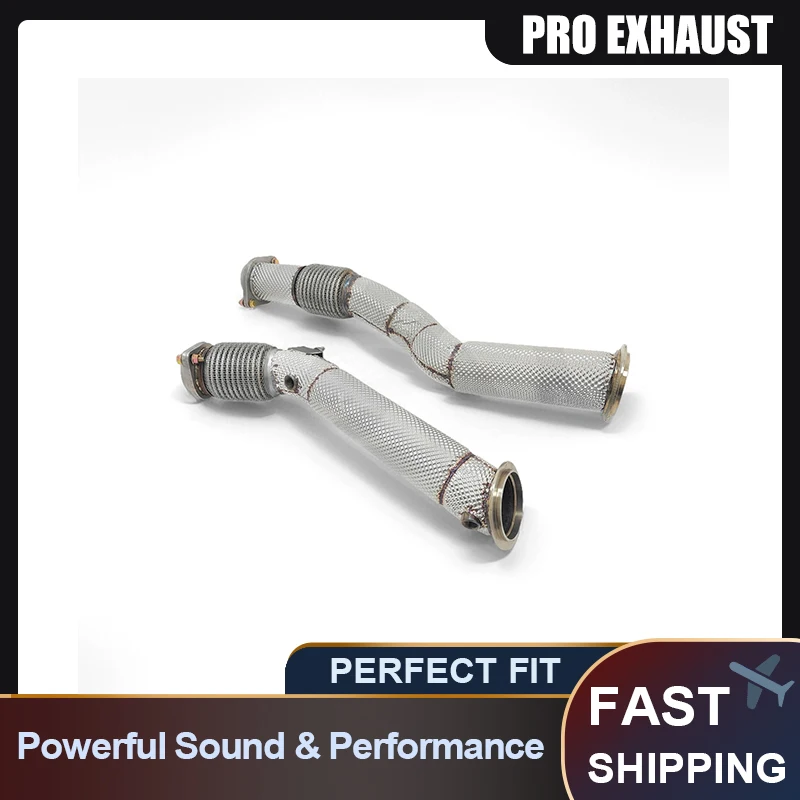 Прямая водосточная труба PRO с уменьшением диаметра для BMW X3m X4m F97 F98 S58 из нержавеющей стали 304 с хорошим звуком, водосточная труба BMW