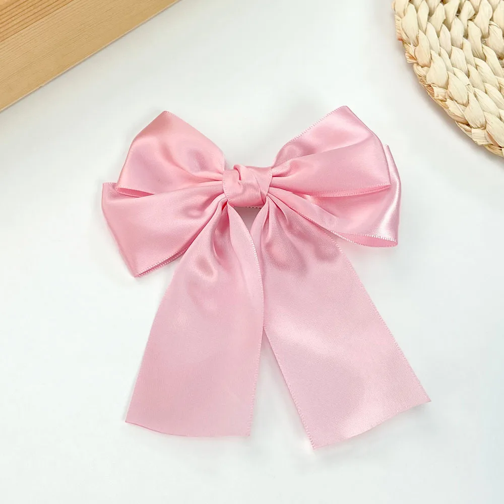 Neue Große Elegante Satin-Haarspange mit Mehrschichtigen Schleifen Mehrfarbiges Glänzendes Band-Accessoire für Frauen Süße Haarstyling-Dekoration – Detail 3