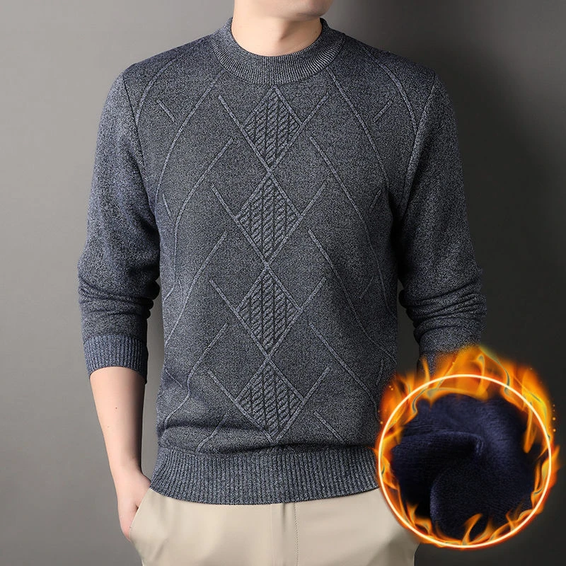 

Men's Cashmere Sweater O-Neck Pullovers Knitted Sweater Autumn Winter Thickening Warm High-End Jumpers Knitwear Tops A116