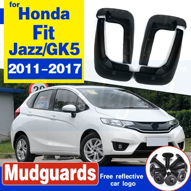 4pcs/set Car Mud Flaps Mud Guard Exterior Protection Paint Fender For Honda Fit Jazz/GK5 2011-2017 2015 2016 Car Styling