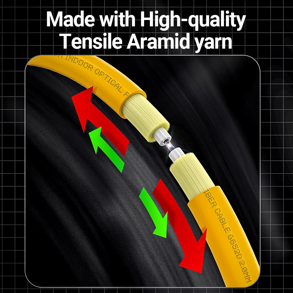AMPCOM كابل الألياف FC إلى FC وضع واحد كابل تصحيح الألياف البصرية البسيط UPC 9/125μm، OS1/2 SMF 1/2/3/5/10/15 متر LSZH OFNR