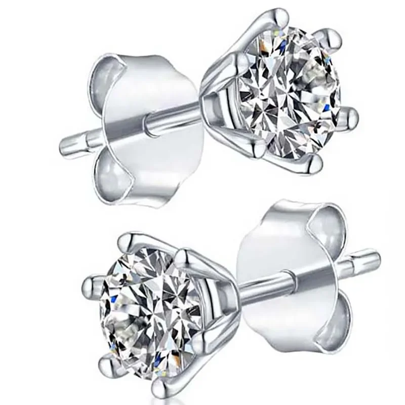 

Real 0.5-1 Carat D Color Moissanite Earrings 100% 925 Sterling Silver Lab Diamond Test Passed Ear Stud for Party Men Women Gift