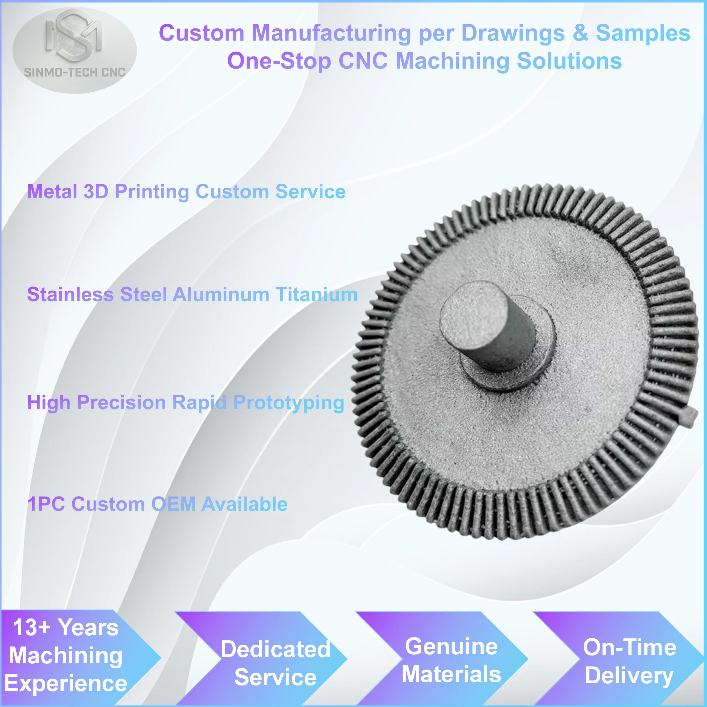 

Custom Metal 3D Printing Service, Titanium Aluminum Stainless Steel SLM Printing, Bespoke Prototype Parts, MOQ 1pc