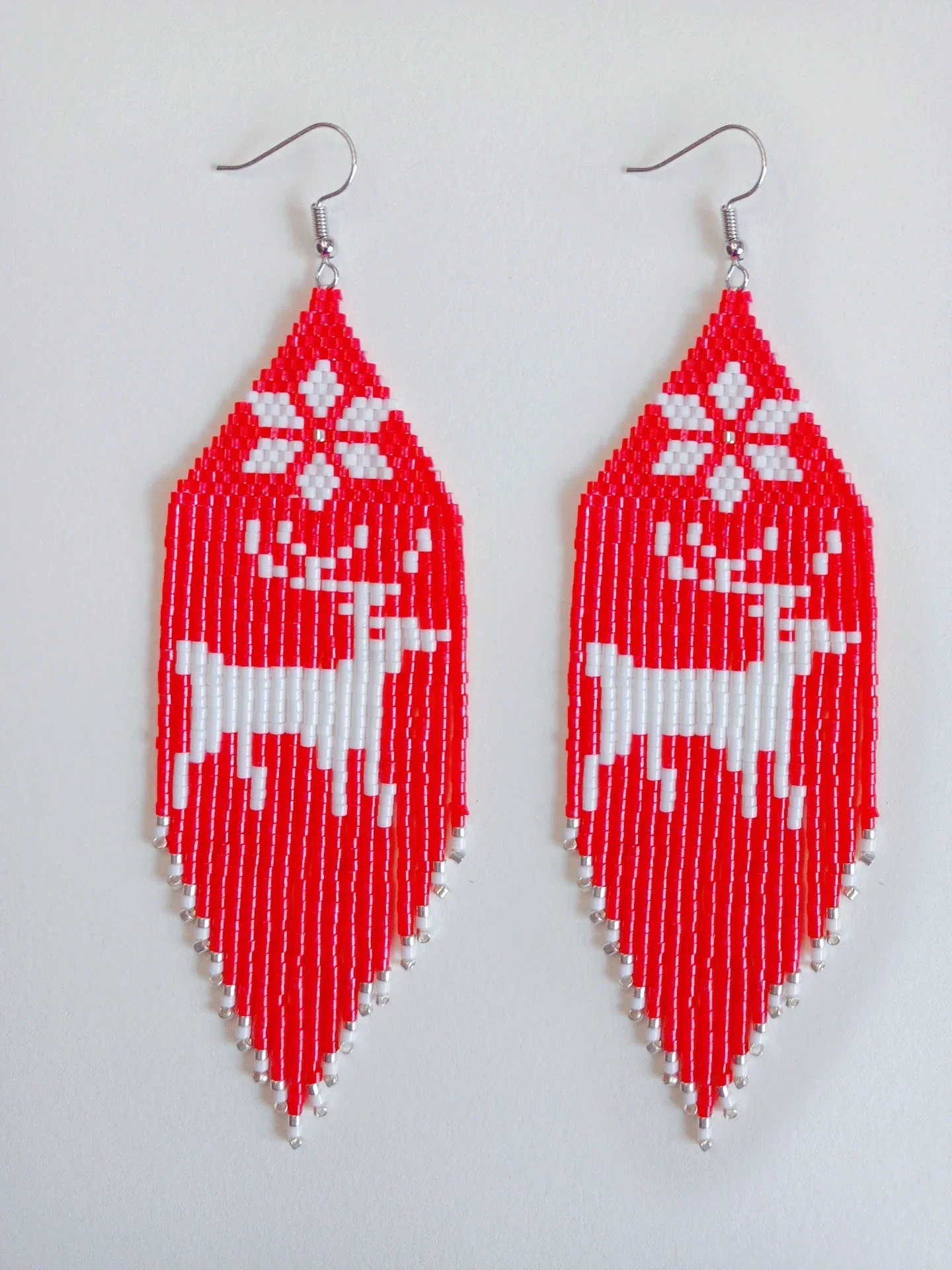 Rice bead earrings Tassel Christmas Christmas deer Design Originality Hand knitting Bohemia Alloy Fashion Female Beaded earrings