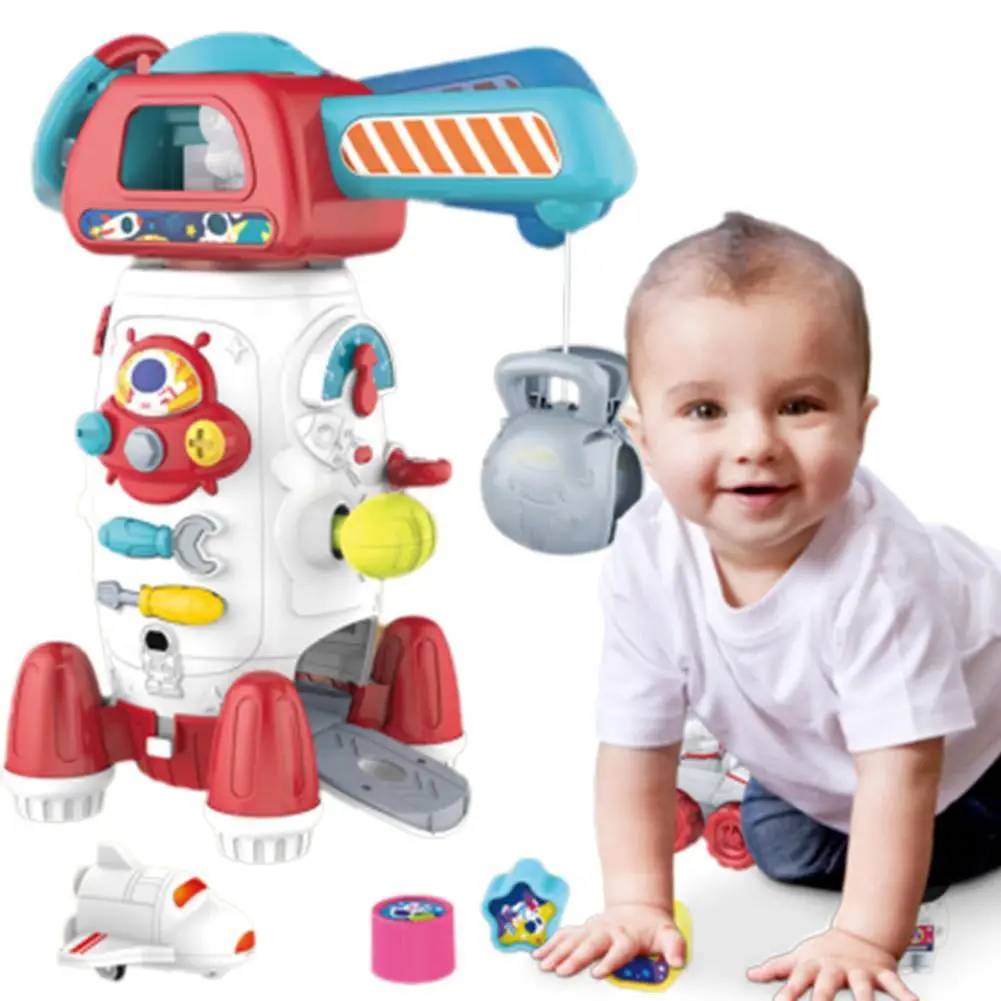 Kit de construcción de aventura de lanzadera espacial, juguetes de aprendizaje, rompecabezas eléctrico, juguete para niños, niños, niñas, regalo de