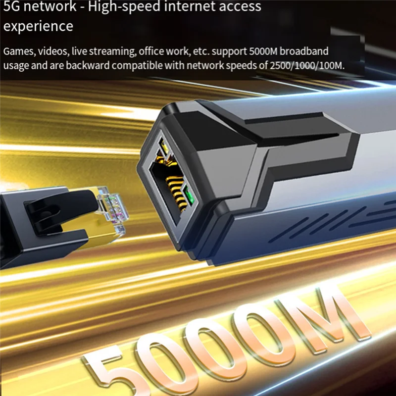 

Ethernet-адаптер USB к 5 Гбит/с с гигабитным портом RJ45, сетевая карта RTL8175, совместимая с NAS Win11, игровой ПК A