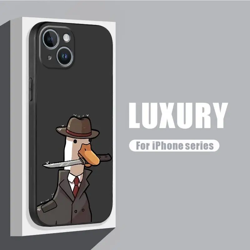 phone Cases for iphone 14 case 11 12 15 Pro XS Max 8 13 Mini X SE 7 16 Plus funda Antiscratch cover Cartoon Question Mark Duck