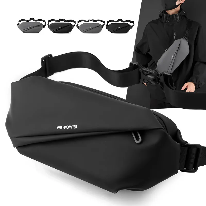Men Waist Fanny Pack Belt Hip Bag with Magnetic Buckle  Travel Climb Sports Fashion Nylon Male Sling Chest Bum Hip Pack Bags