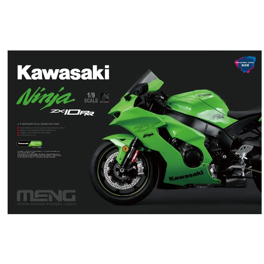 

MENG MT-008S 1/9 Kawasaki NINJA ZX-10RR Motorcycle Model Kit—PRE-COLORED EDITION