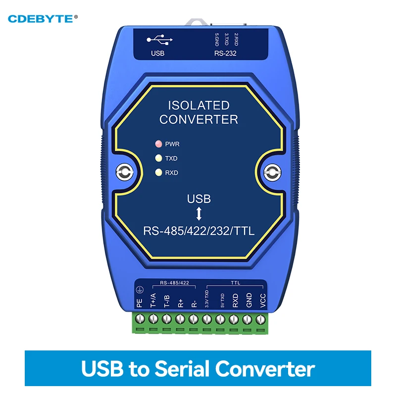 USB to Serial Converter High Protection Isolation CDEBYTE E810-U15H USB to RS485/232/422/TTL USB-C Interface Industrial Grade