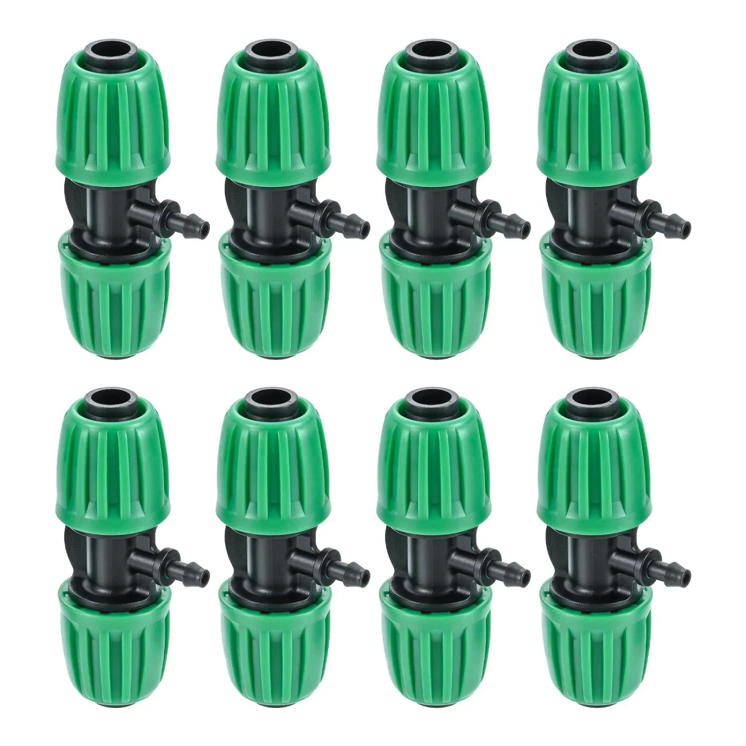 

12Pcs Lock Barbed 3-Way Tees Drip Line Parts Connectors for 1/2" (0.63" OD) To 1/4" Tubing Home Garden Lawn Drip Irrigation Hose