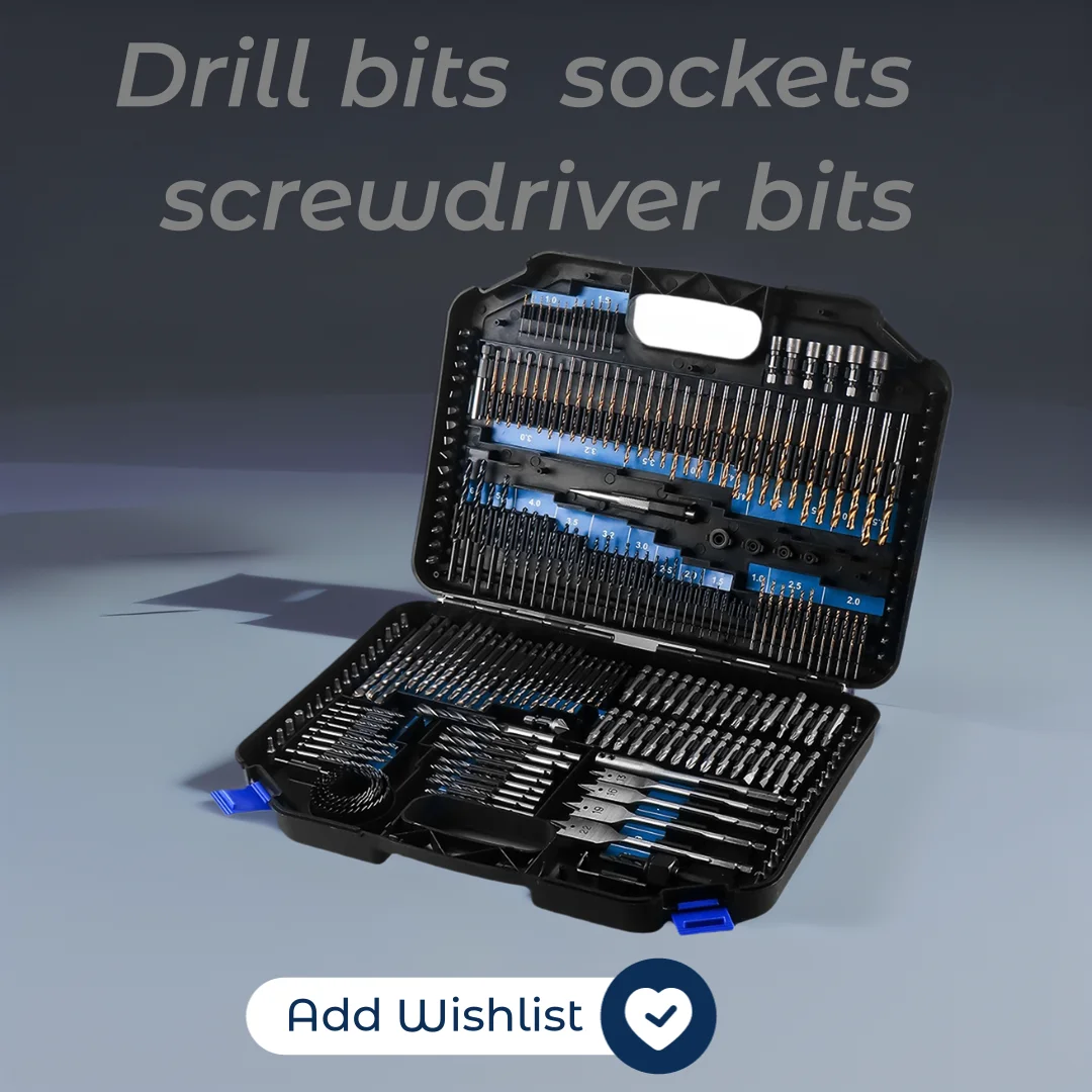 

WOZOBUY Drill & Driver Multi-Bit Set with Steel Bits for Metal, Wood, Plastic, Masonry, 246-Piece with Storage Case