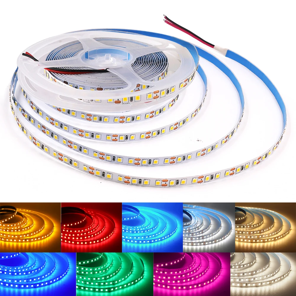 12V 24V 2835 LED Strip 5m 10m 15m 20m Tape Light LED Ribbon 120LED/m Waterproof IP68 Cold/ Warm/ Natural White 9 Colors Decor