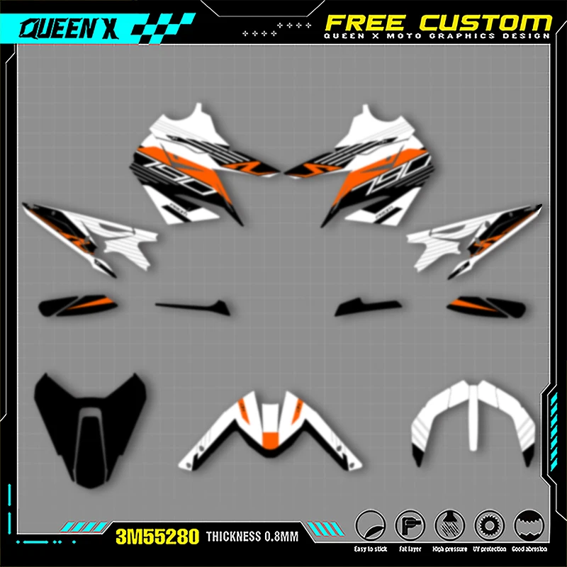 

Queen X MOTOR Motorcycle Graphics Background Decals Stickers Kits For KTM Duke 790 890 Adventure 2018-2021 004