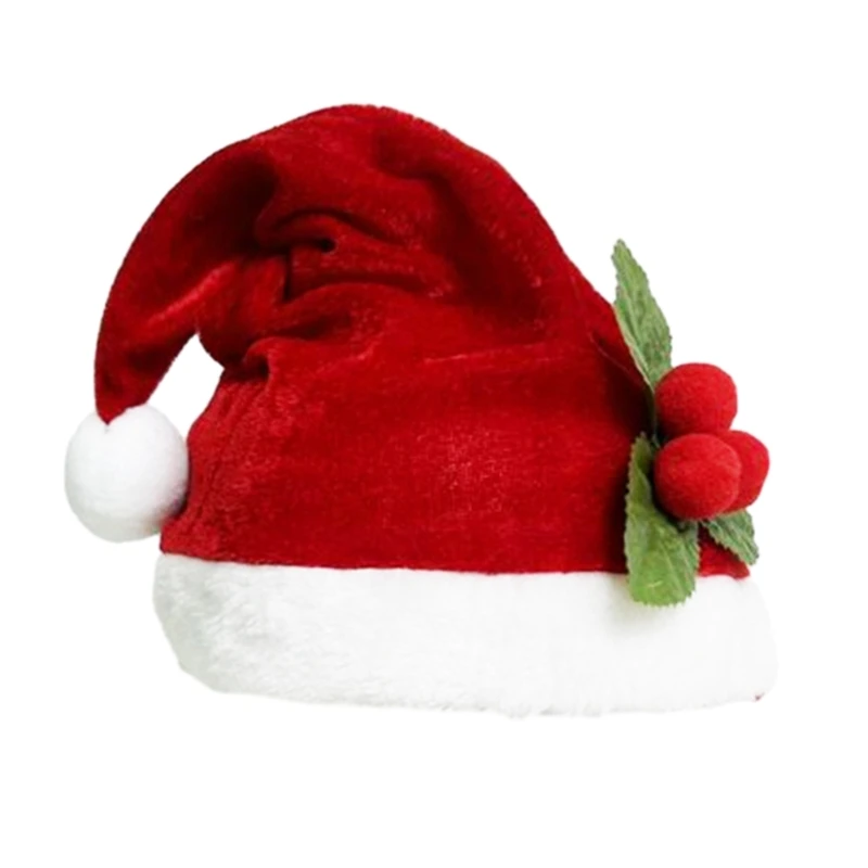 Christmas Santa Hat Velet Santa Hat Cute Plush Hat for Christmas Costume Party and Holiday Party Props