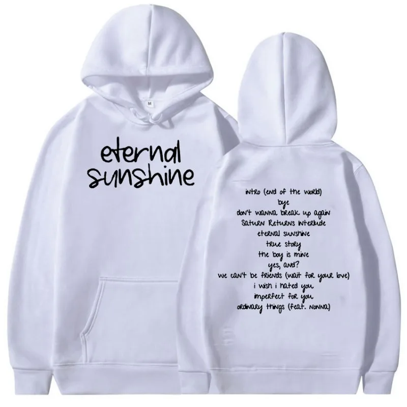 Novo álbum de Ariana Grande "Eternal Sunshine" moletom com capuz estampado para homens Harajuku casual street fashion moletom com capuz