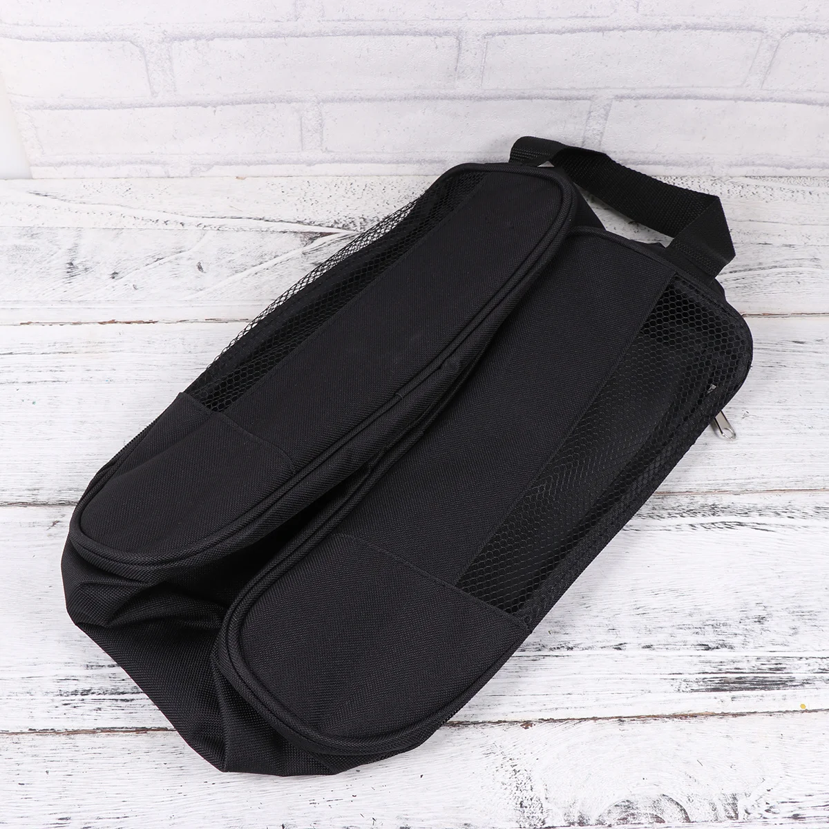 Black Shoe Storage Bag Golf Ventilation Mesh Zippered Shoe Carrier Pouch Portable Dustproof Case for Soccer Cycling Tennis